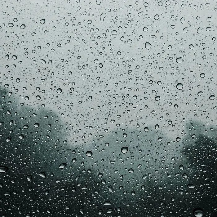 Water droplets on glass