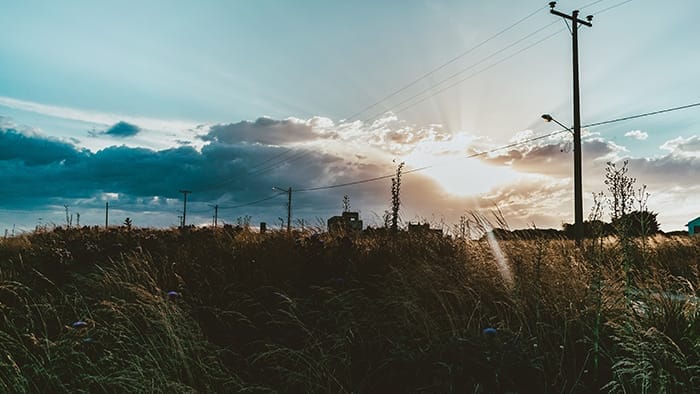 sun breaking through clouds